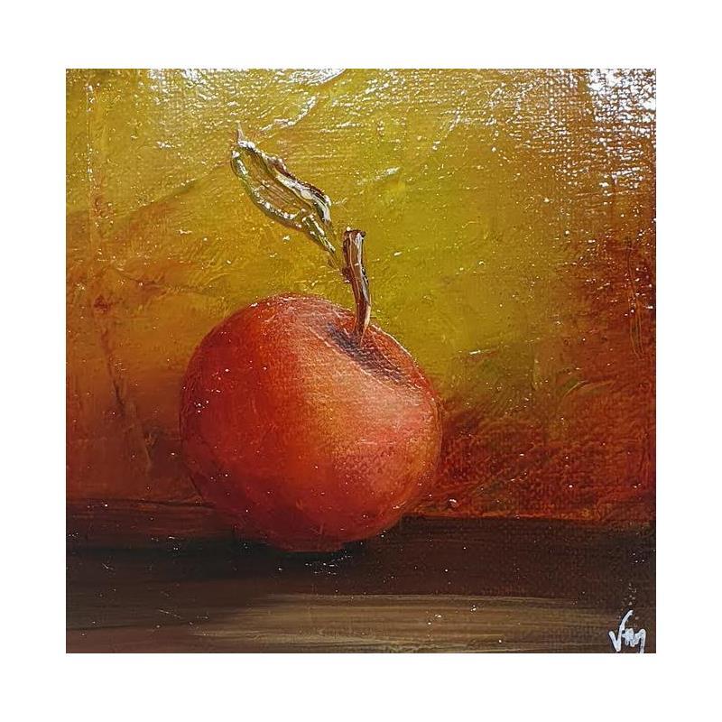 Peinture Peach par Mezan de Malartic Virginie | Tableau Figuratif Natures mortes Huile