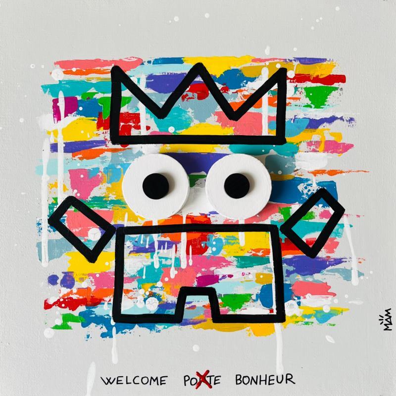Painting WELCOME POTE BONHEUR by Mam | Painting Pop-art Acrylic Life style, Pop icons, Portrait