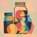 Gemälde Orange jar von Billy Dust | Gemälde Abstrakt Stillleben Acryl
