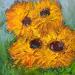 Painting Macro Sunflowers by Shahine | Painting Figurative Oil