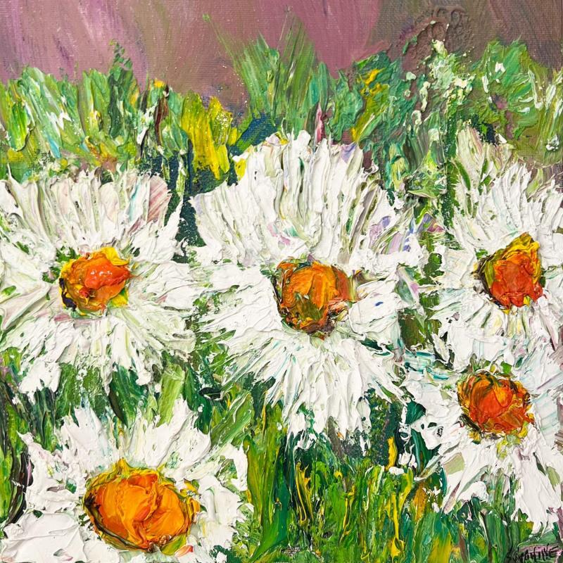 Peinture Marguerites par Shahine | Tableau Figuratif Huile