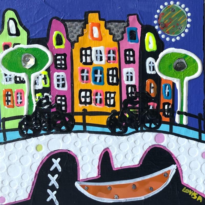 Painting Sweet Night 2 by Lovisa | Painting Pop-art Acrylic, Gluing, Metal, Posca, Upcycling Urban