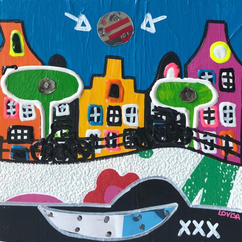 Painting Good morning Amsterdam! by Lovisa | Painting Pop-art Acrylic, Gluing, Metal, Posca, Upcycling Urban