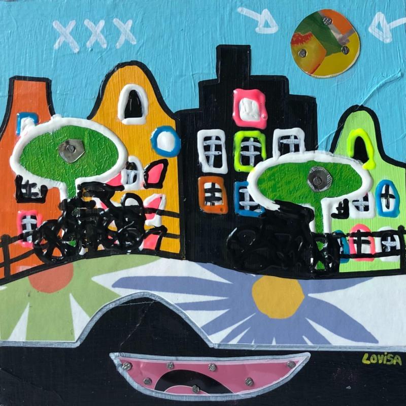 Painting Spring Time 2 by Lovisa | Painting Pop-art Acrylic, Gluing, Metal, Posca, Upcycling Urban