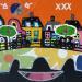 Painting Hot Day 2 by Lovisa | Painting Pop-art Urban Metal Acrylic Gluing Posca Upcycling