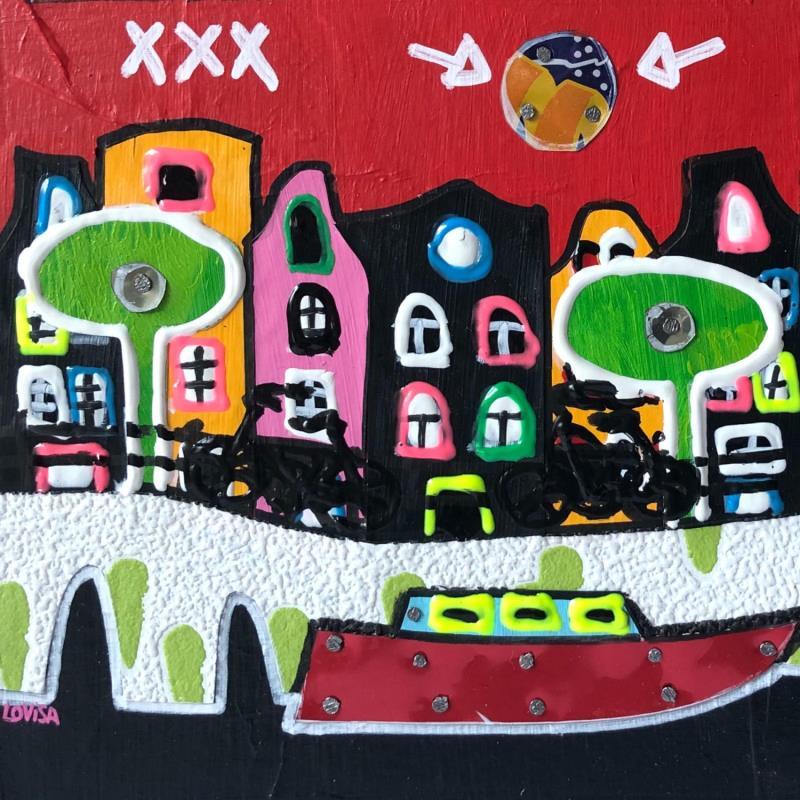 Gemälde Summery Time 1 von Lovisa | Gemälde Pop-Art Acryl, Collage, Metall, Posca, Upcycling Urban
