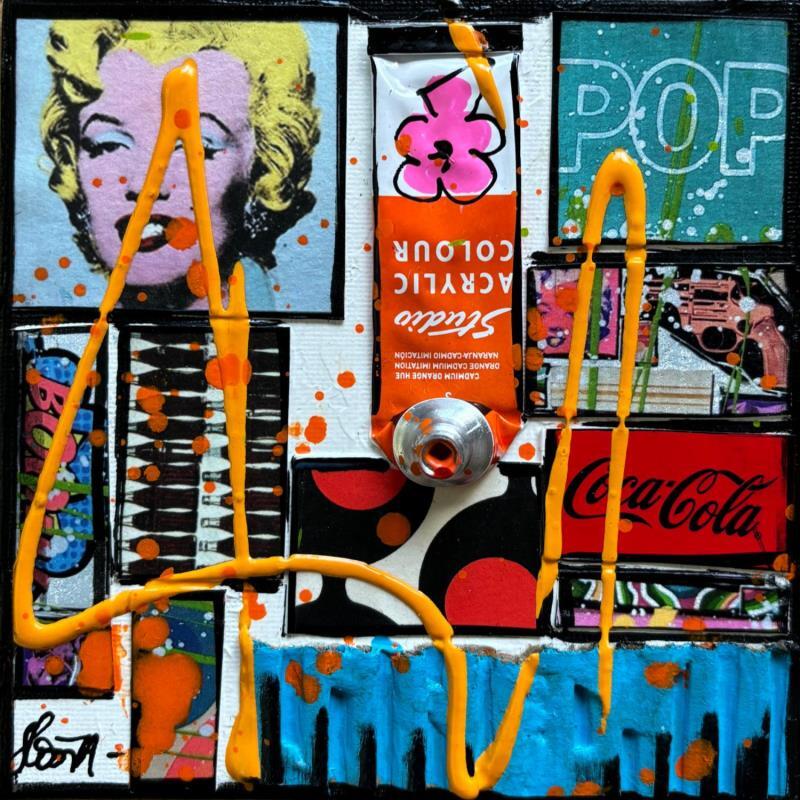 Painting POP Marylin by Costa Sophie | Painting Pop-art Acrylic, Gluing, Upcycling Pop icons
