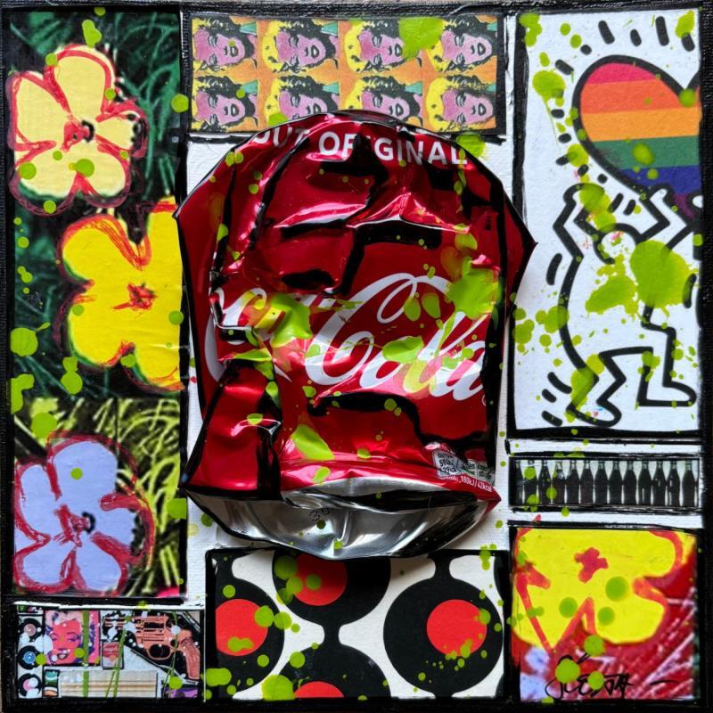 Painting POP COKE by Costa Sophie | Painting Pop-art Pop icons Acrylic Gluing Upcycling