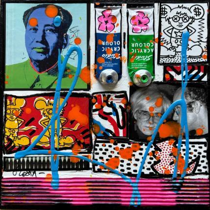 Peinture Andy and Keith par Costa Sophie | Tableau Pop-art Acrylique, Collage, Upcycling Icones Pop