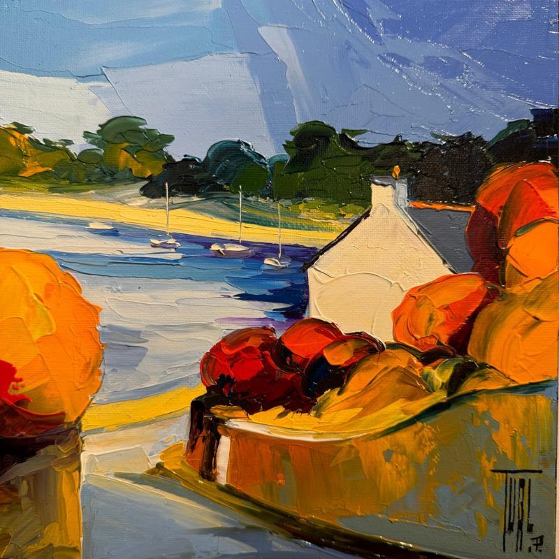 Painting Village au bord de mer by Tual Pierrick | Painting