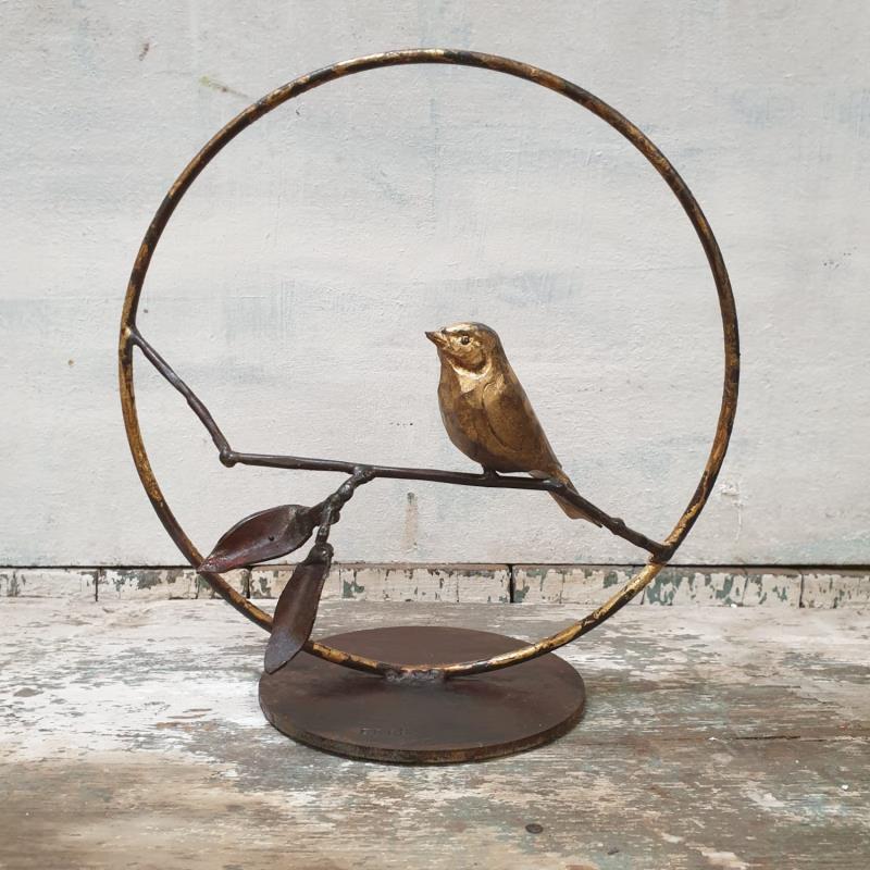 Sculpture Oiseau sur branche 2 by Eres Nicolas | Sculpture Figurative Metal Animals
