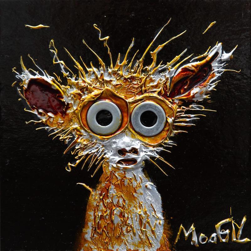 Painting PERDUS by Moogly | Painting Raw art Animals Cardboard Acrylic Resin Pigments
