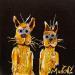 Painting COMPLICIUS by Moogly | Painting Raw art Animals Cardboard Acrylic Resin Pigments