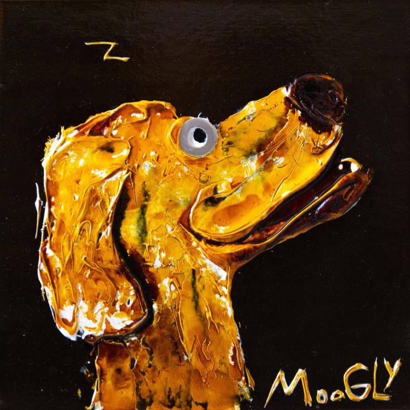 Painting SUBORDONNUS by Moogly | Painting Raw art Animals Cardboard Acrylic Resin Pigments