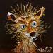 Gemälde CONFIUS von Moogly | Gemälde Art brut Tiere Pappe Acryl Harz Pigmente