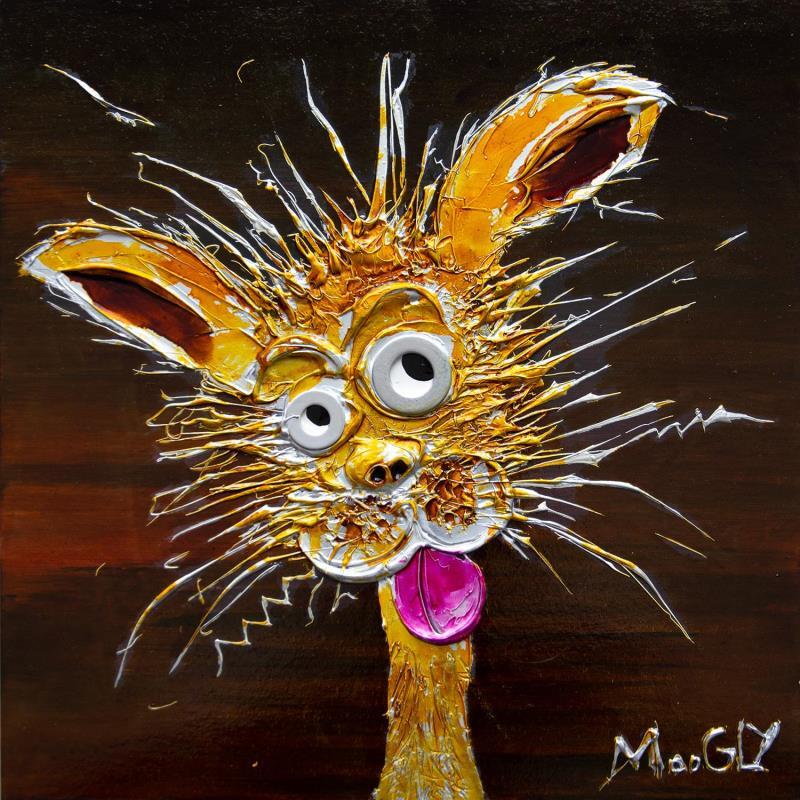 Painting PROVOCATUS by Moogly | Painting Raw art Animals Cardboard Acrylic Resin Pigments
