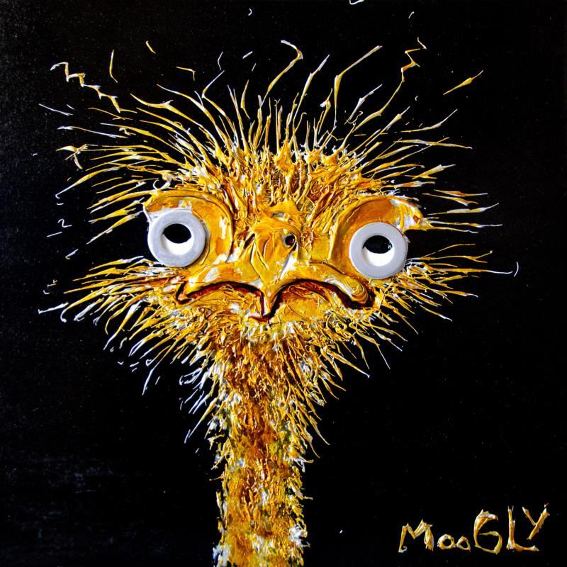 Gemälde PARDONNUS von Moogly | Gemälde Art brut Tiere Pappe Acryl Harz Pigmente