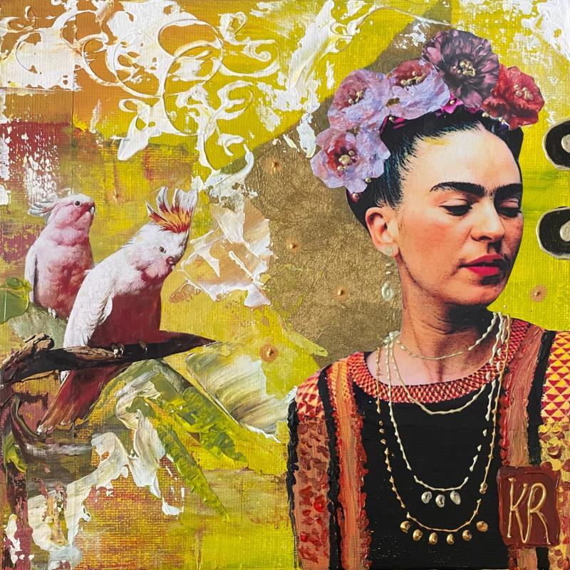 Peinture Frida par Romanelli Karine | Tableau Figuratif Acrylique, Collage Portraits, Scènes de vie
