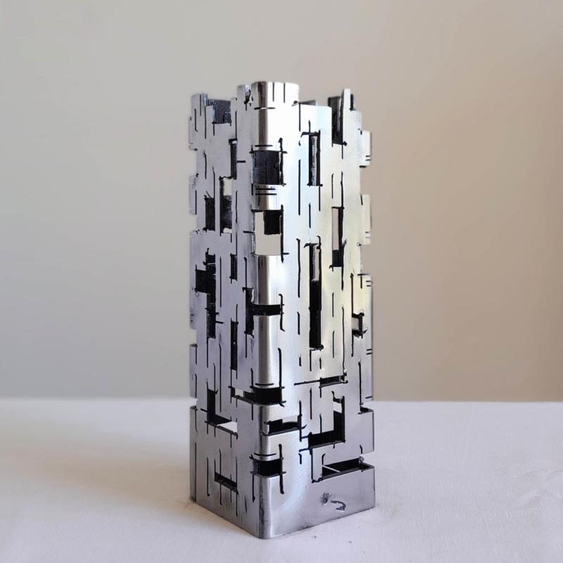 Sculpture Building 18 by Poumès Jérôme | Sculpture Figurative Urban Metal