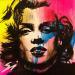 Gemälde Marilyn  Monroe von Mestres Sergi | Gemälde Pop-Art Kino Pop-Ikonen Graffiti Acryl