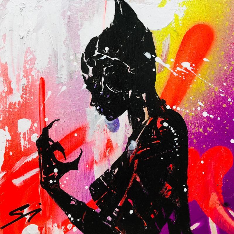 Peinture Batwoman par Mestres Sergi | Tableau Pop-art Icones Pop Graffiti Acrylique