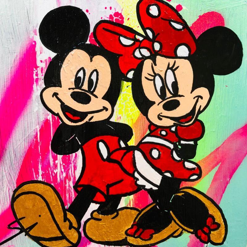 Gemälde Mickey and Minnie von Mestres Sergi | Gemälde Pop-Art Pop-Ikonen Graffiti Acryl