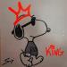 Peinture Snoopy the King par Mestres Sergi | Tableau Pop-art Icones Pop Graffiti Acrylique