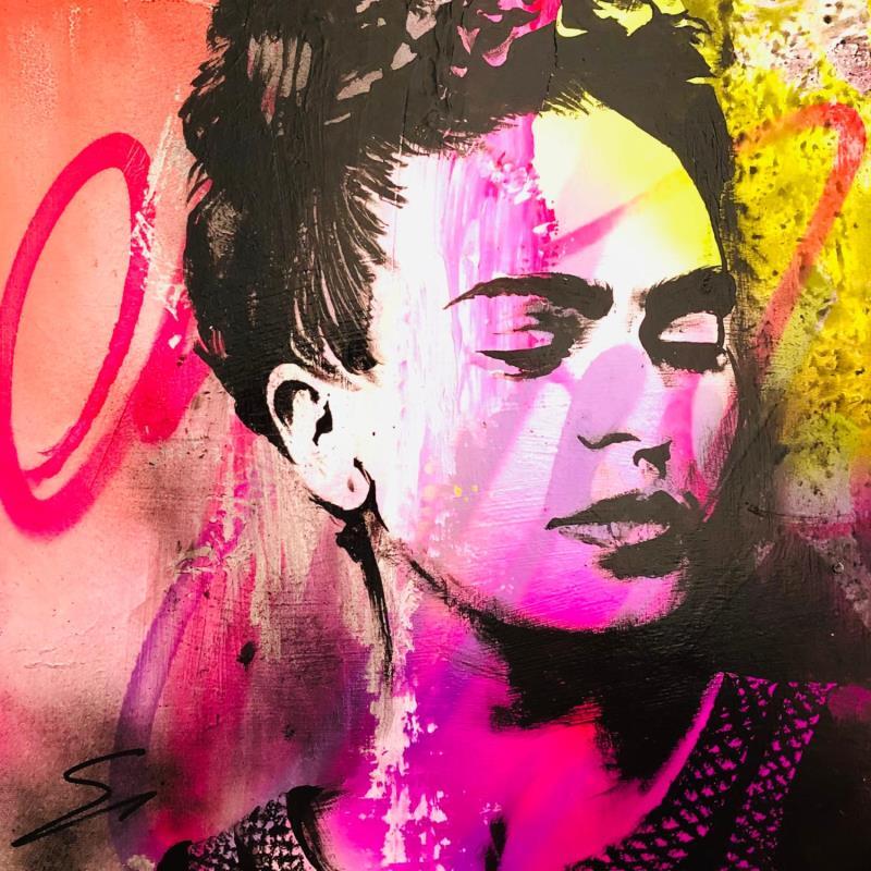 Peinture Frida par Mestres Sergi | Tableau Pop-art Icones Pop Graffiti Acrylique