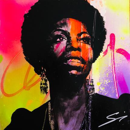 Peinture Nina Simon par Mestres Sergi | Tableau Pop-art Acrylique, Graffiti Icones Pop, Musique