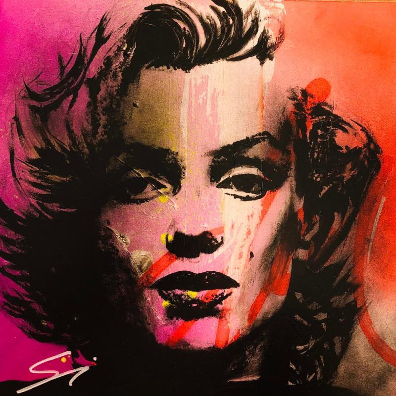 Painting Marilyn Monroe by Mestres Sergi | Painting Pop-art Cinema Pop icons Graffiti Acrylic
