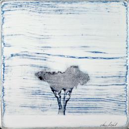 Painting Sous un ciel diaphane #346 by ChristophL | Painting Figurative Acrylic, Ink, Wood Landscapes, Minimalist, Nature