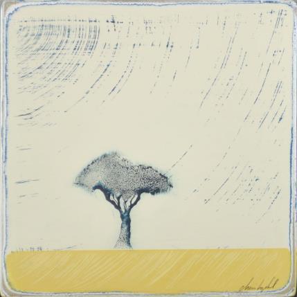 Painting Comme un jaune arborescent #349 by ChristophL | Painting Figurative Acrylic, Ink, Wood Landscapes, Minimalist, Nature