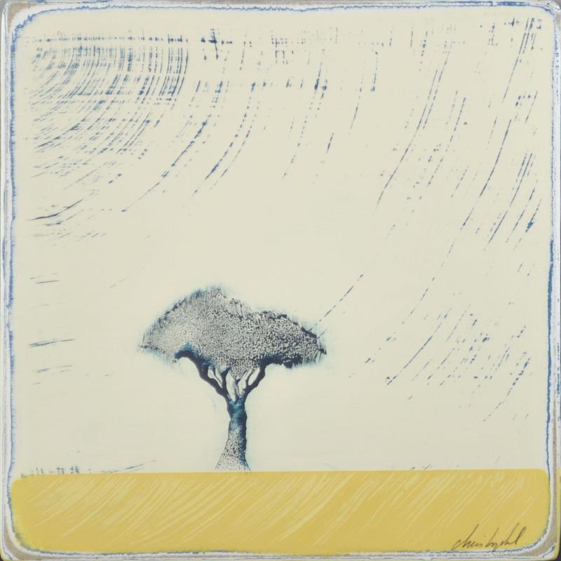 Gemälde Comme un jaune arborescent #349 von ChristophL | Gemälde Figurativ Landschaften Natur Minimalistisch Holz Acryl Tinte
