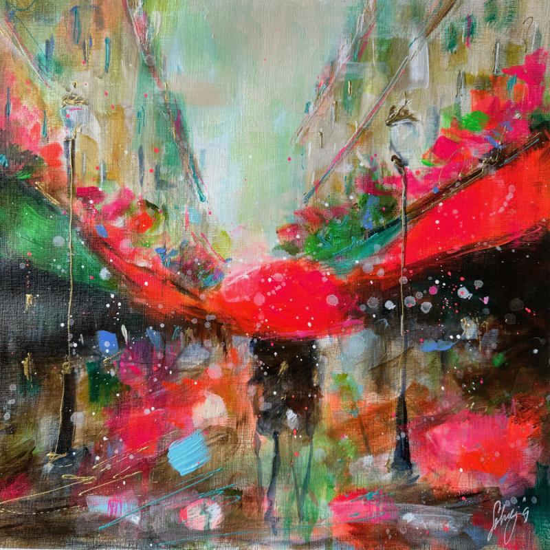 Gemälde Windy Paris  von Solveiga | Gemälde Acryl