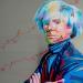 Gemälde A Warhol von Medeya Lemdiya | Gemälde Pop-Art Pop-Ikonen Metall Acryl