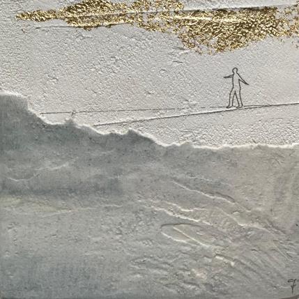 Gemälde BIVIO von Roma Gaia | Gemälde Materialismus Acryl, Sand Minimalistisch