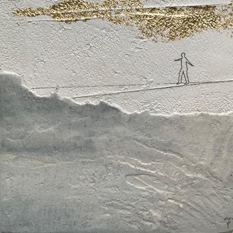 Painting BIVIO by Roma Gaia | Painting Subject matter Minimalist Acrylic Sand