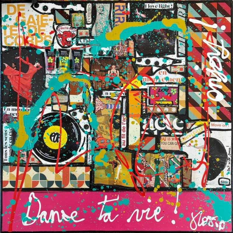 Gemälde Danse ta vie von Costa Sophie | Gemälde Pop-Art Acryl, Collage, Upcycling