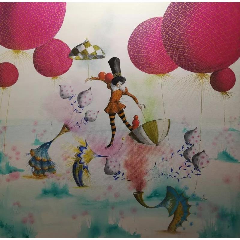 Peinture Umbrella par Nai | Tableau Surréalisme Acrylique, Collage