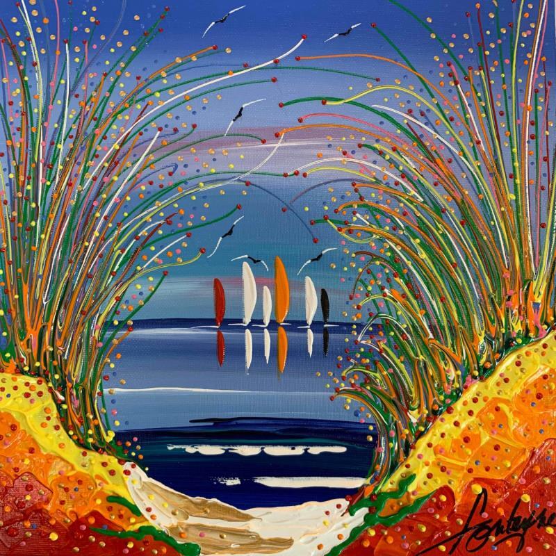 Peinture Vue sur mer par Fonteyne David | Tableau Figuratif Marine Acrylique