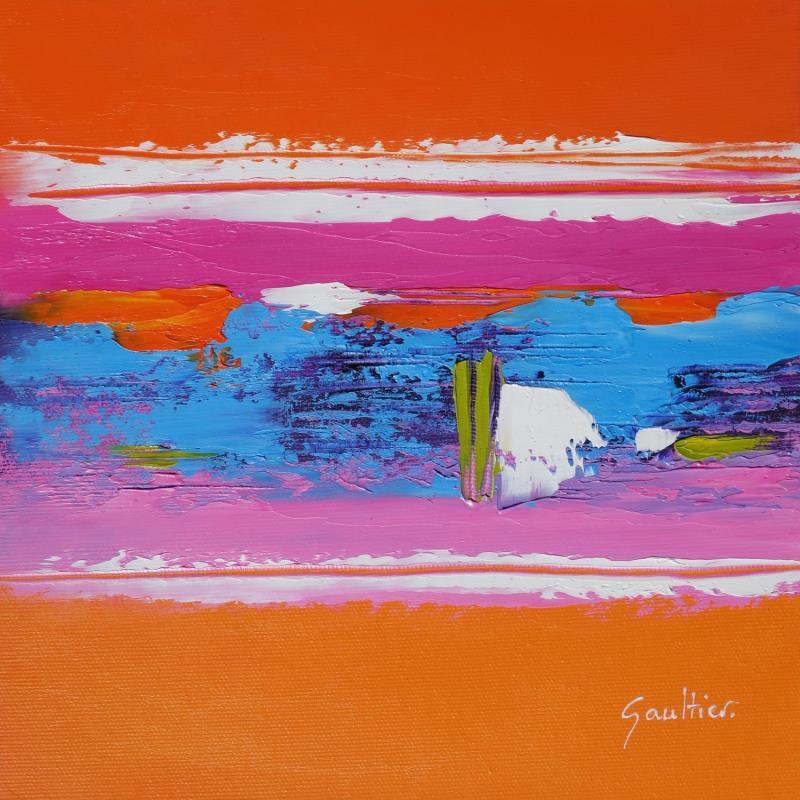 Painting Bleue comme une orange by Gaultier Dominique | Painting Abstract Oil