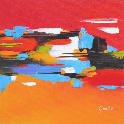 Painting Soleil rouge by Gaultier Dominique | Painting Abstract Oil