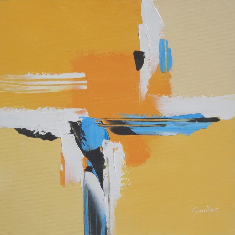 Painting Jaune soleil by Gaultier Dominique | Painting Abstract Oil Minimalist
