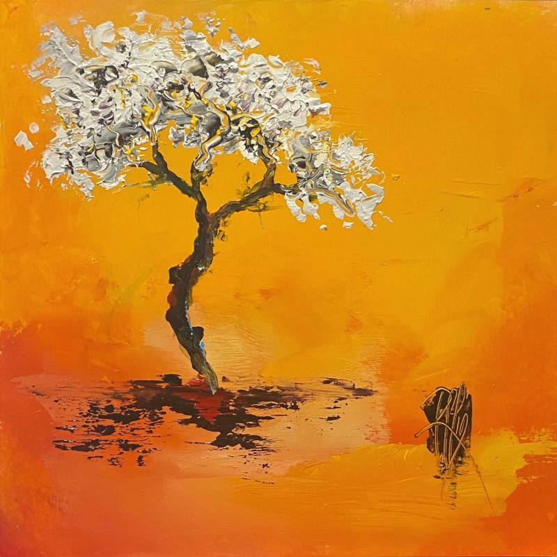 Peinture Mon arbre en fleurs par Raffin Christian | Tableau Figuratif Paysages Huile