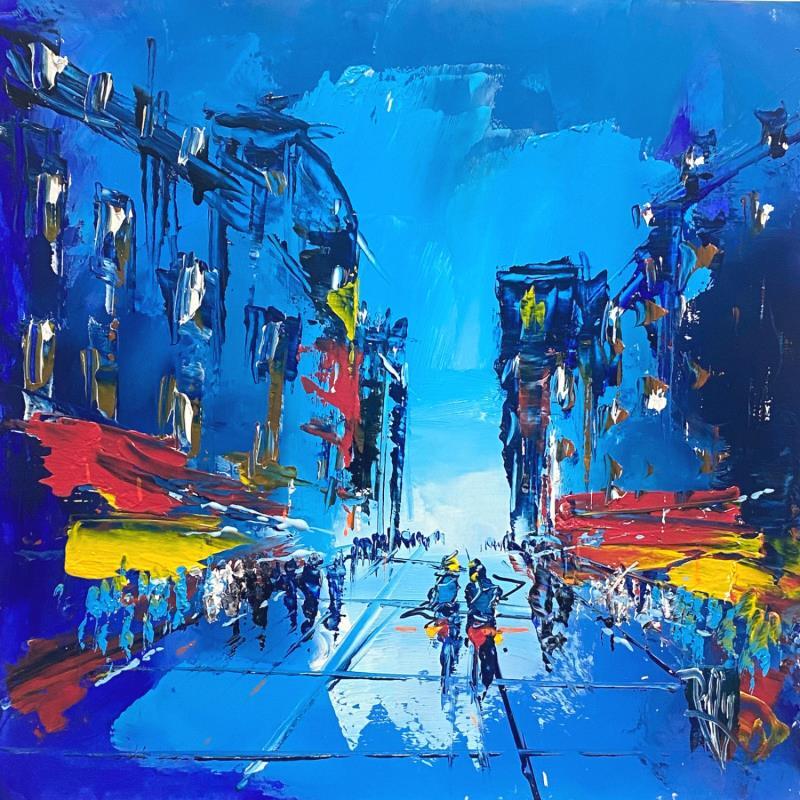 Painting Balade en Ville by Raffin Christian | Painting Figurative Urban Oil