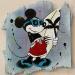 Gemälde F3  Mickey surf von Marie G.  | Gemälde Pop-Art Pop-Ikonen Holz Acryl