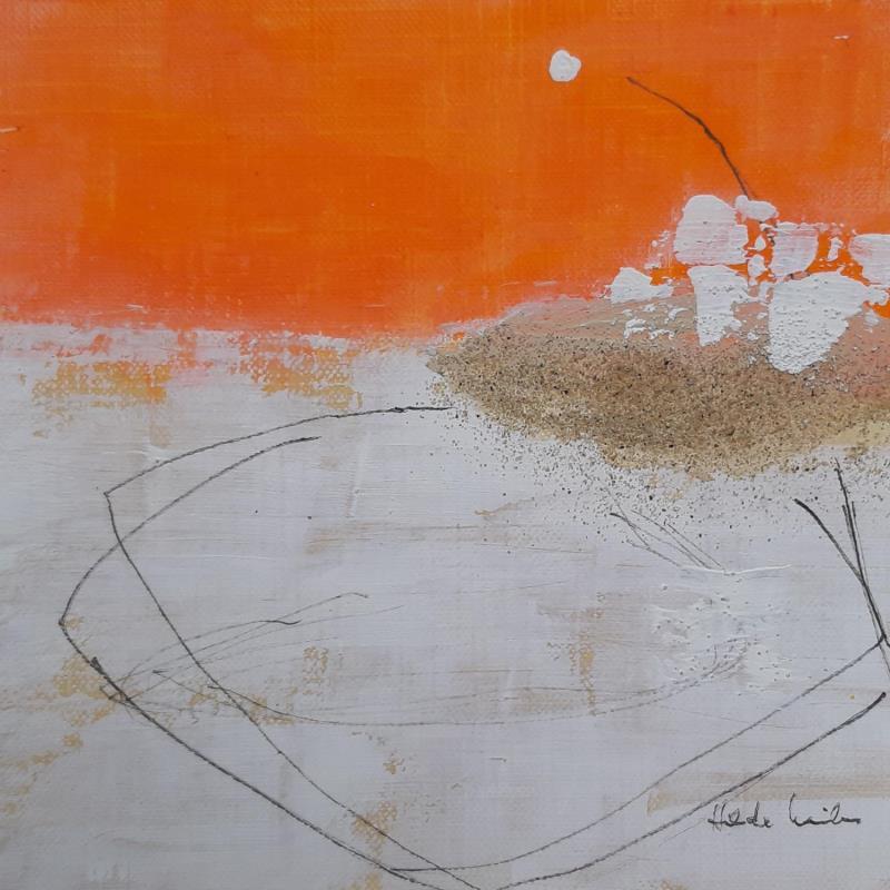 Painting abstract orange A 84 by Wilms Hilde | Painting Abstract Acrylic Gluing