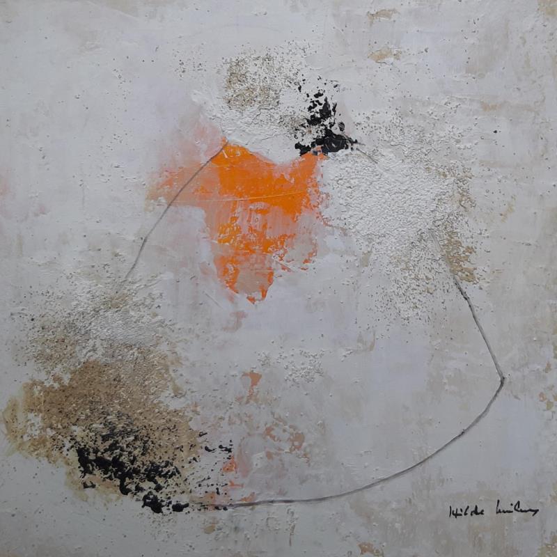 Peinture abstract white A 85 par Wilms Hilde | Tableau Abstrait Acrylique Collage