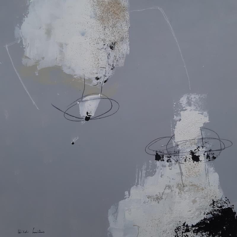 Peinture abstract grey C 97 par Wilms Hilde | Tableau Abstrait Acrylique Collage