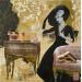 Painting La petite robe noires by Romanelli Karine | Painting Figurative Acrylic Gluing